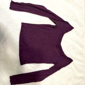 Abercrombie Plum Off the Should Long Sleeve, Size L